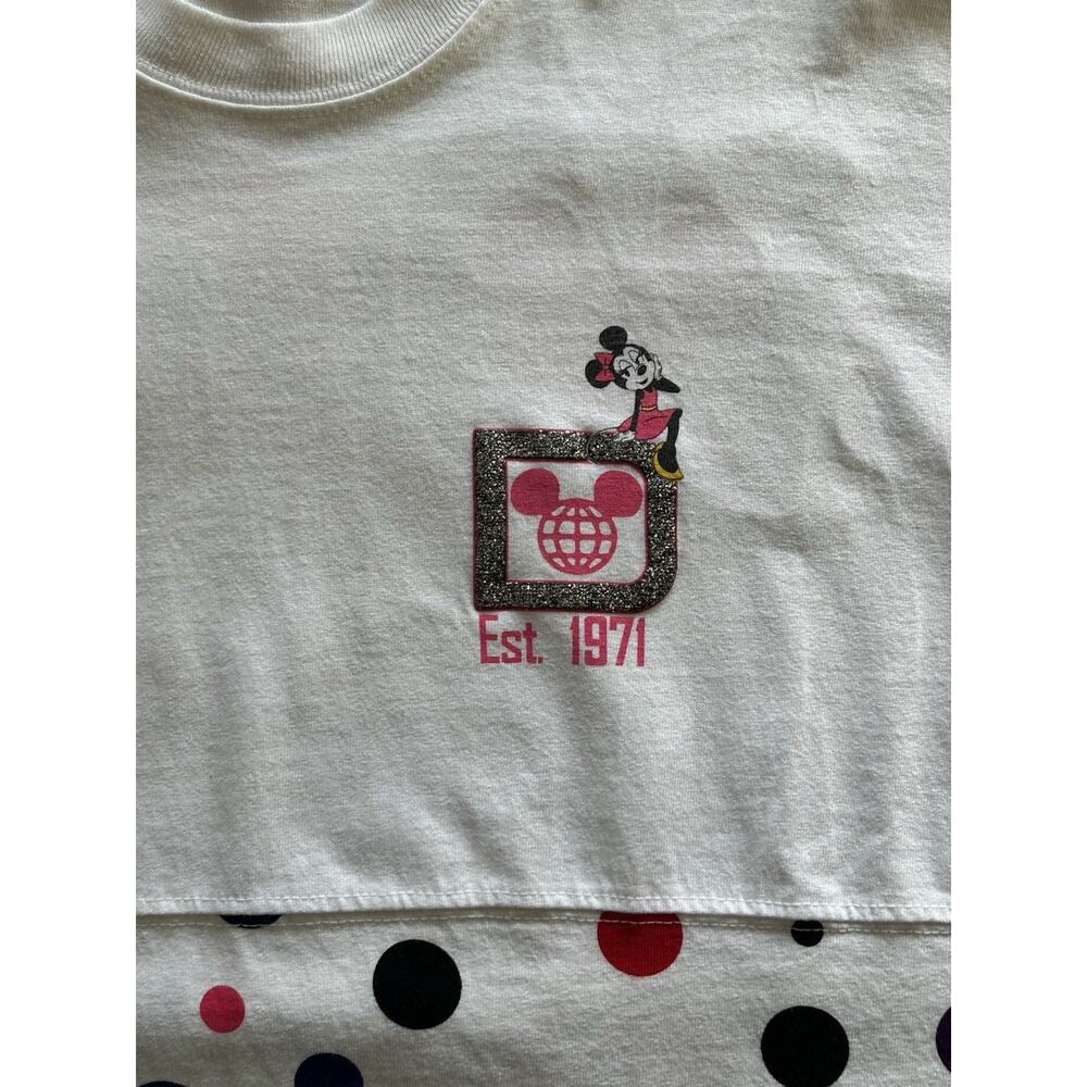 Walt Disney World Minnie Mouse "Rock the Dots" Spirit Jersey Size Med Polka Dots - Picture 4 of 9